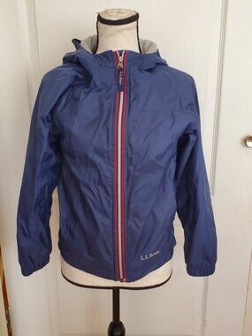L.L. Bean hooded windbreaker rain jacket sz 10